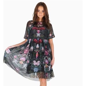 Sz XS blackmilk biological sheer smock dress